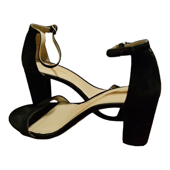 ESSEX LANE "Moira 2" Black Suede Block Heel Sandals -‎ Size 8 - Picture 3 of 8